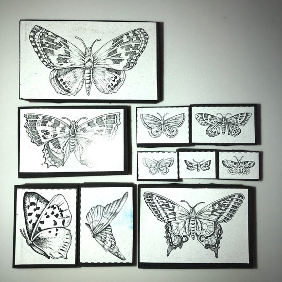 VICTORIAN BUTTERLIES Foam Rubber Stamp Set of 10 by Rubber Stampede - Picture 8 of 11